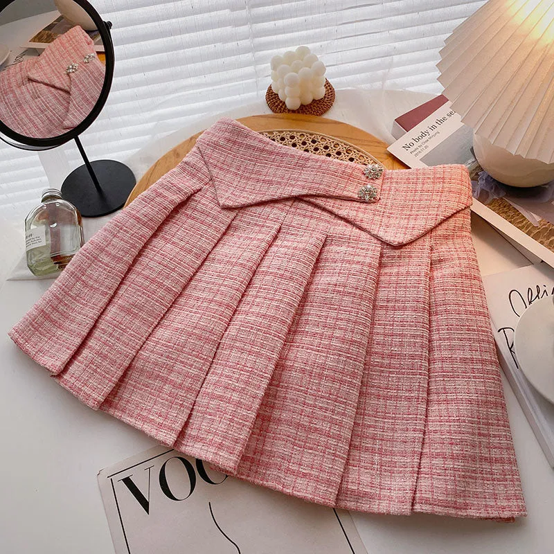 High Waist Skirts for Women  Pleated Skirt Wool Mini Skirt Autumn