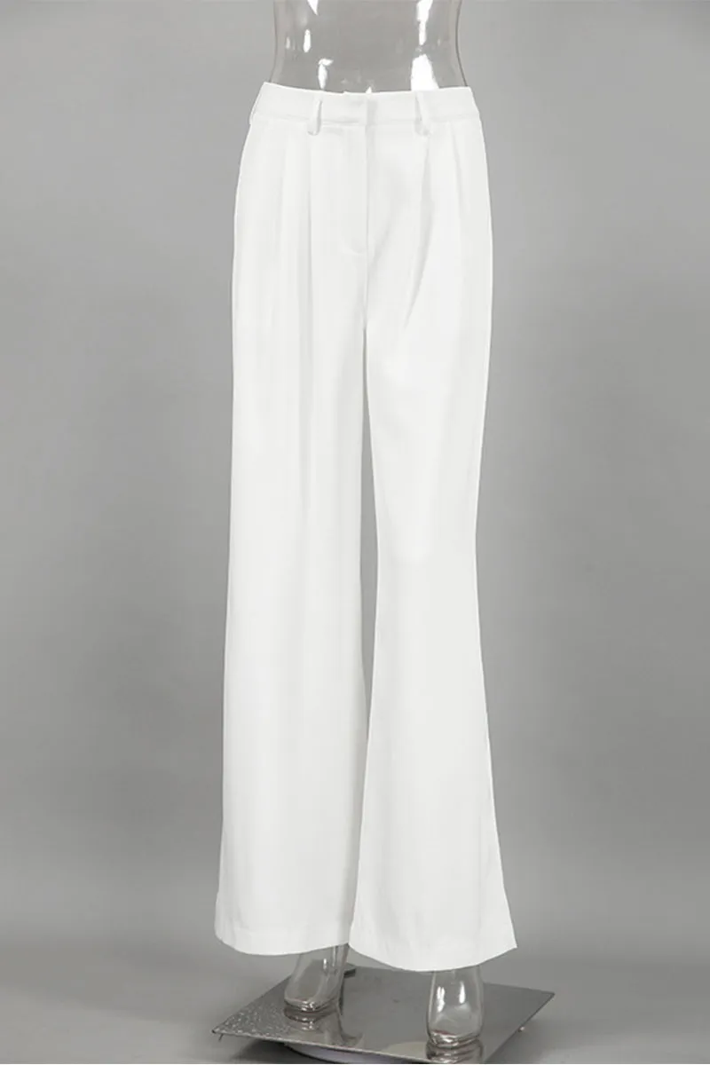 HPP1218 Solid Wide-Legged Pants