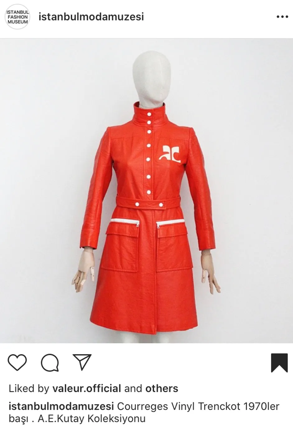 Iconic 1960s Andres Courreges Bright Orange  & White Vinyl Coat or Dress