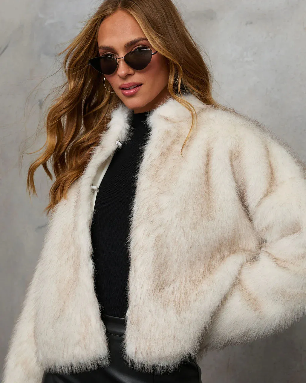 Icy Elegance Faux Fur Coat