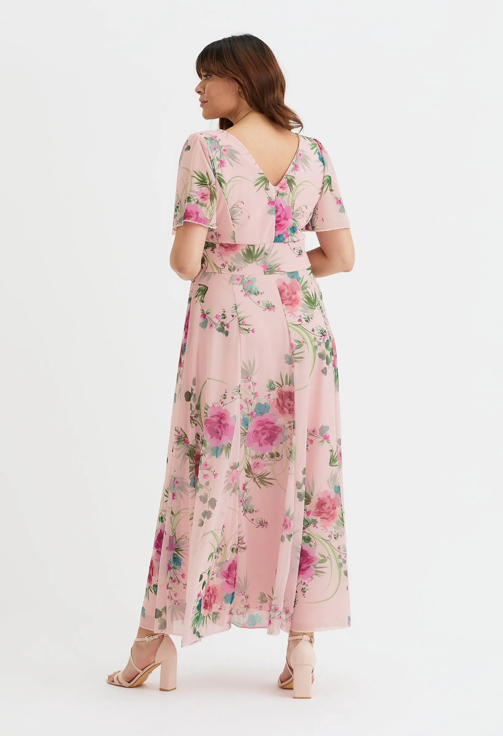 Isabelle Curve  Angel Sleeve Maxi Dress
