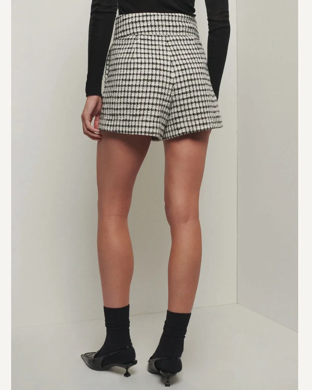 Ivory and Black Dulcie Button Skort