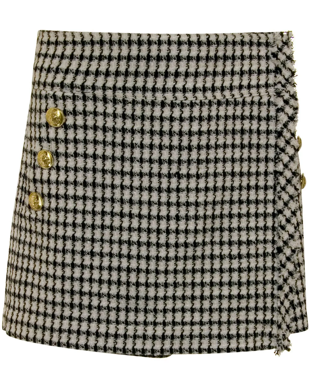 Ivory and Black Dulcie Button Skort