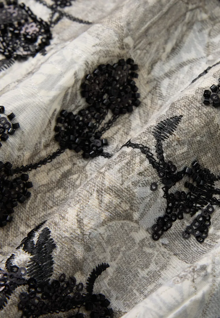 Jacquard Embroidery-&-sequin-detail Skirt