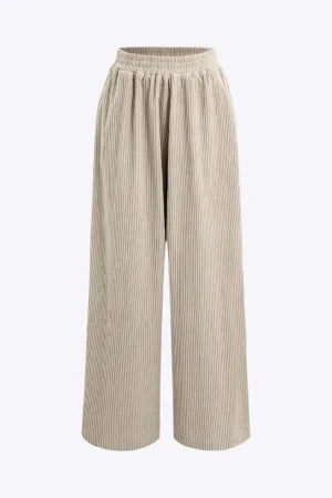 Jemma - Chic Pleated Elegance Woman's Wide Leg Pants