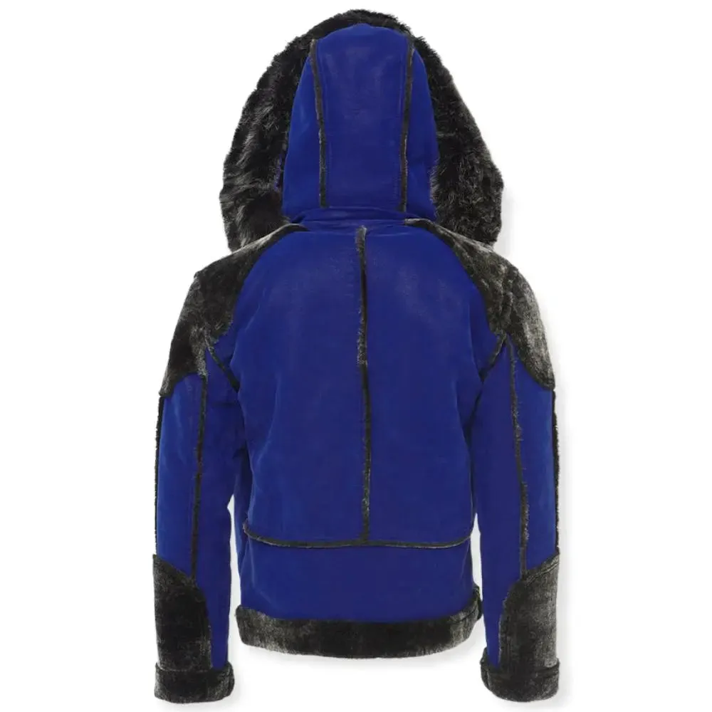 Jordan Craig Men EL Jefe Shearling Moto Jacket (Racer Blue)