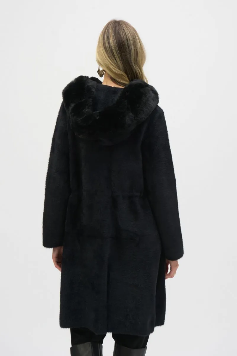 Joseph Ribkoff Detachable Faux Fur Trim Hooded Coat 244929