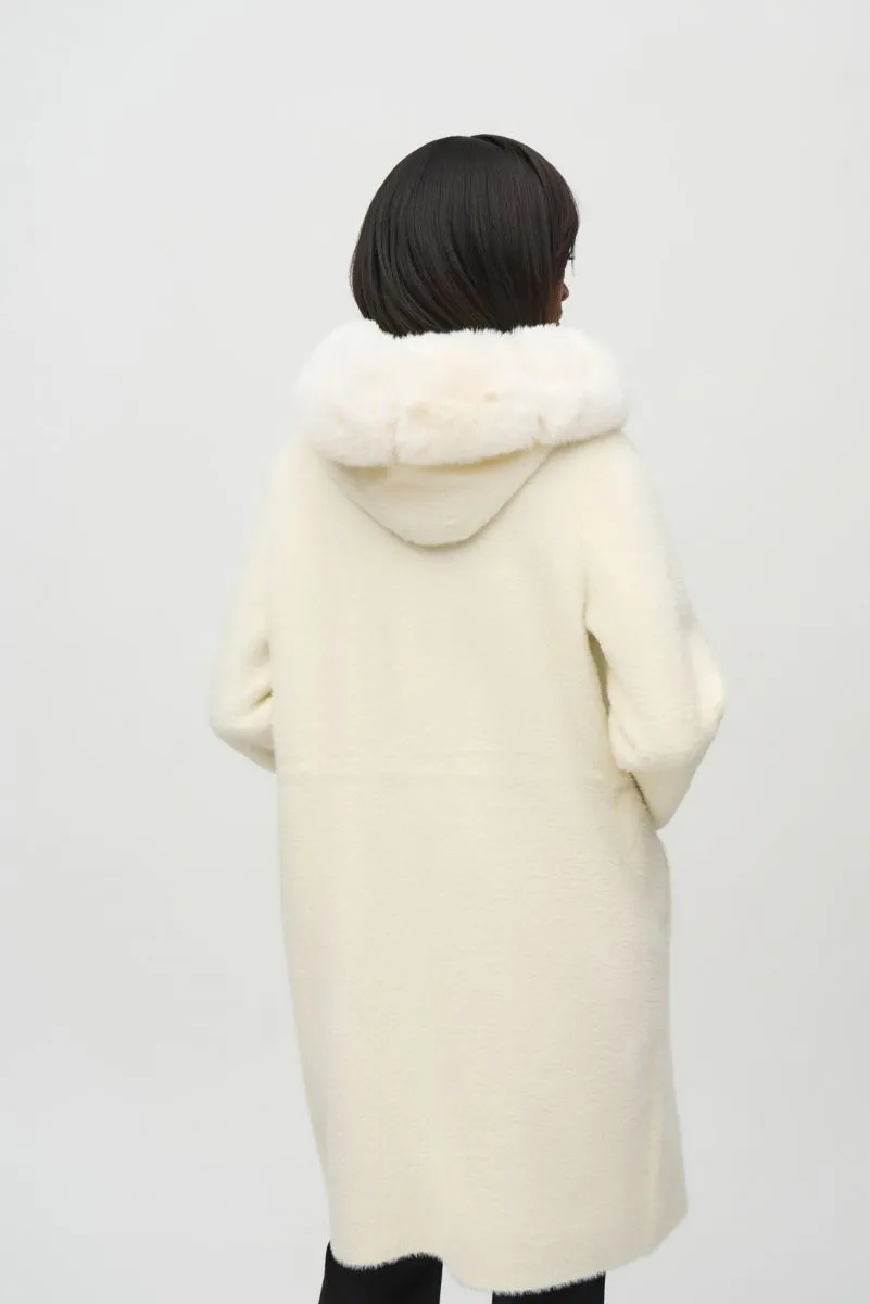 Joseph Ribkoff Detachable Faux Fur Trim Hooded Coat 244929