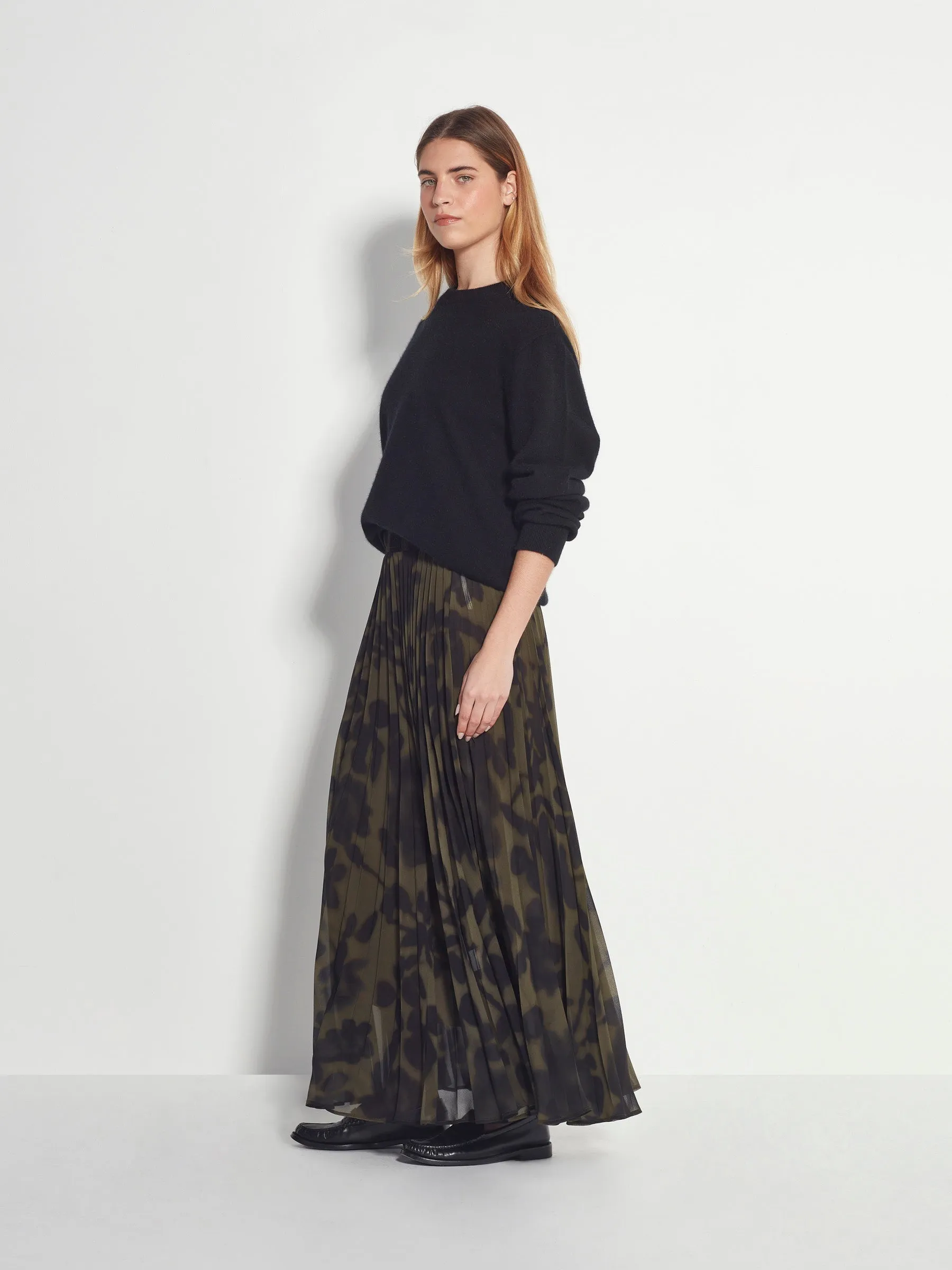 Juliette Hogan Evelyn Pleat Skirt - Midnight Flora