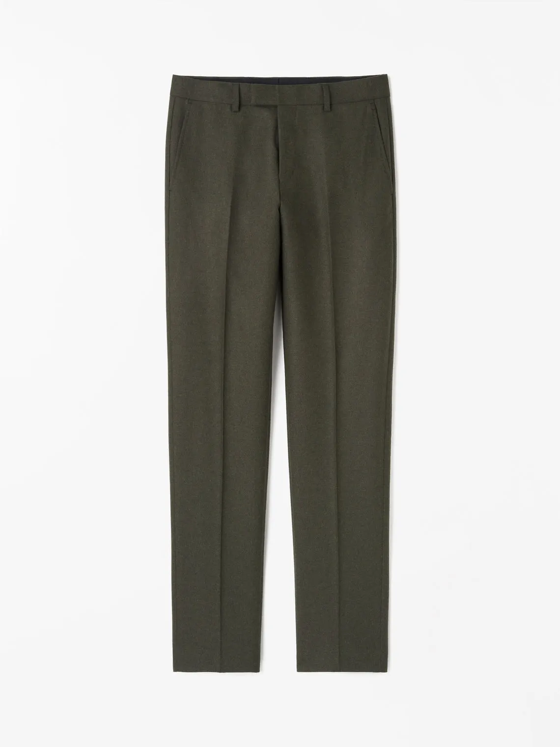 Justin Brushed Wool Suit in Dark Green