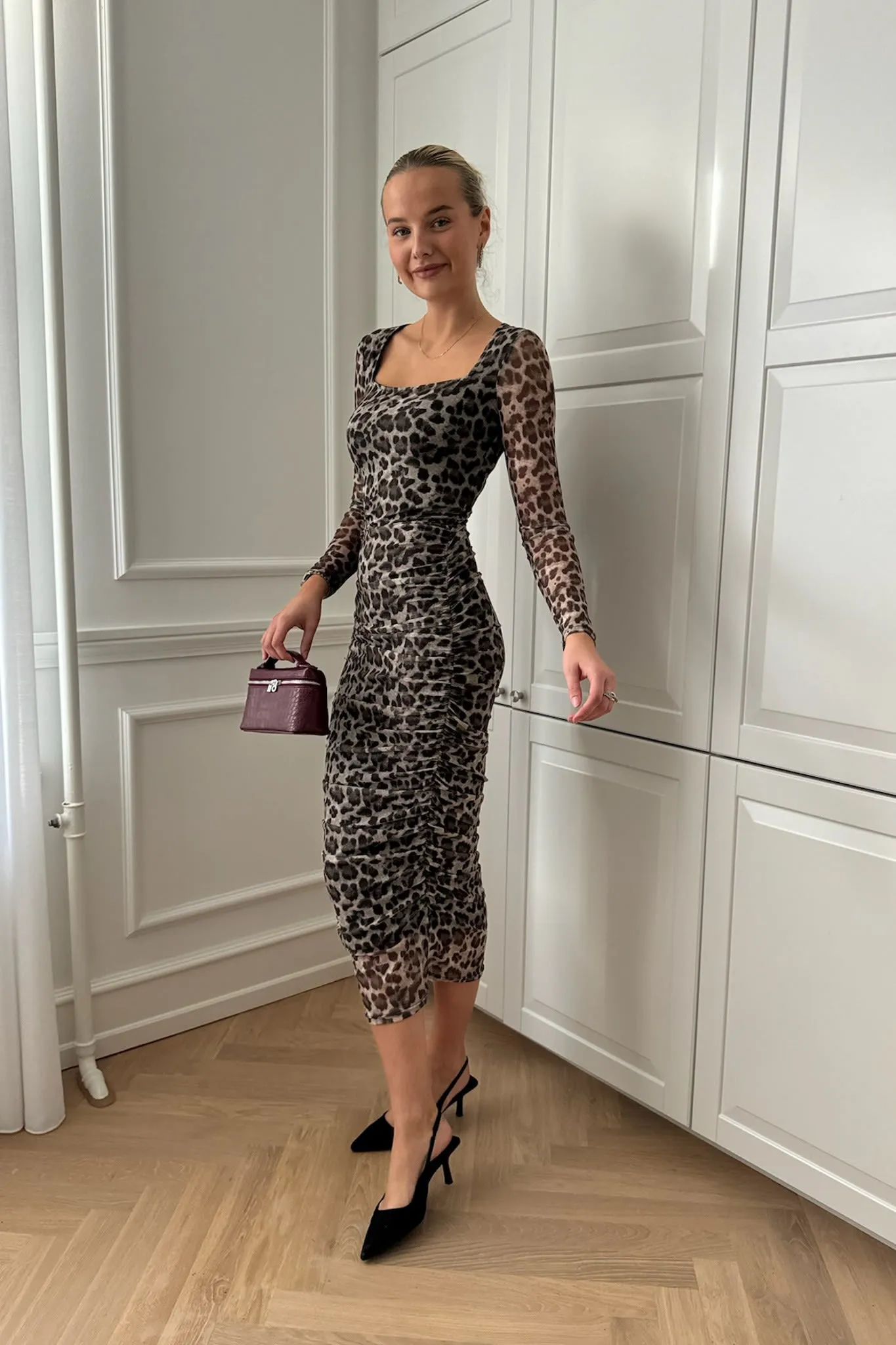 KiraIC Mesh Kjole - Leopardprint