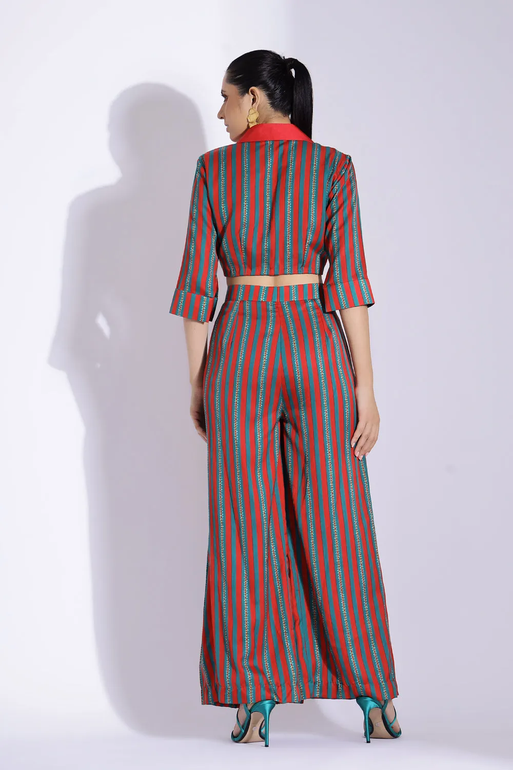 Knot Shirt And Pleated Pants