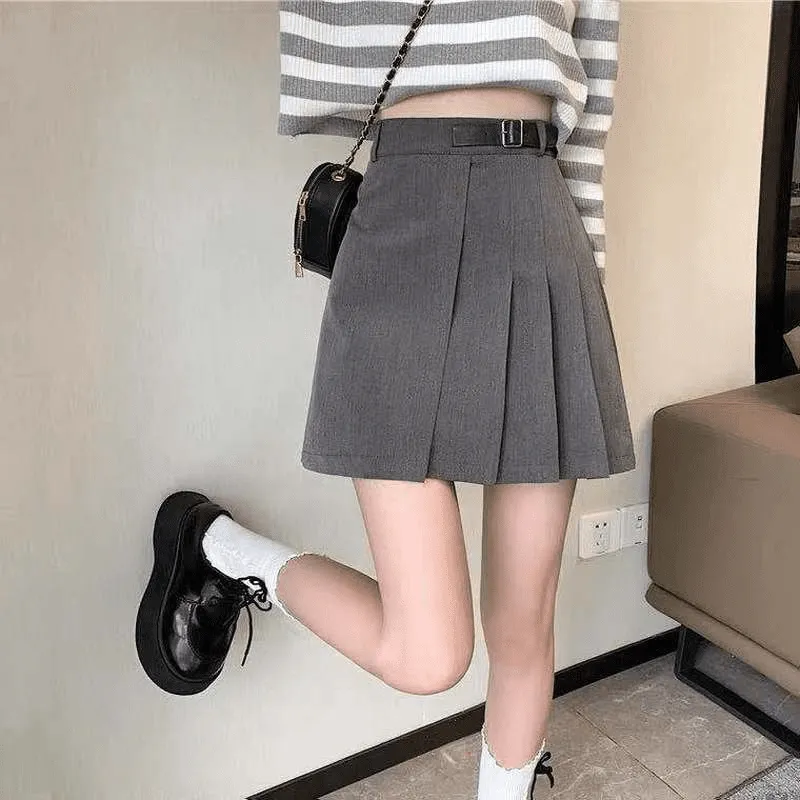 Korean Fashion JK High-waisted Pleated Skirt