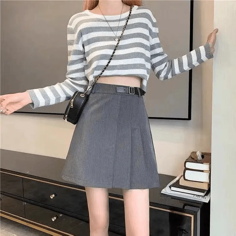 Korean Fashion JK High-waisted Pleated Skirt