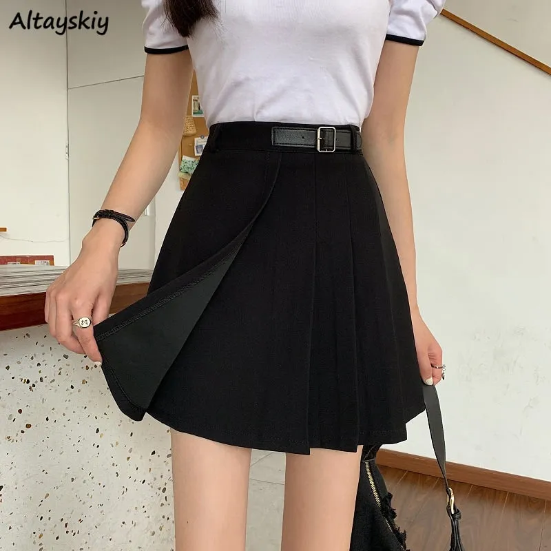 Korean Fashion JK High-waisted Pleated Skirt