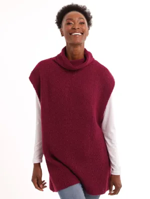 Ladies Cowl Neck Pullover - Wine