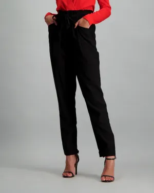 Ladies Paper Bag Pant - Black