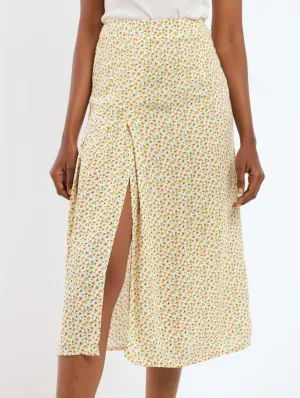 Ladies Pleated Front Maxi Skirt