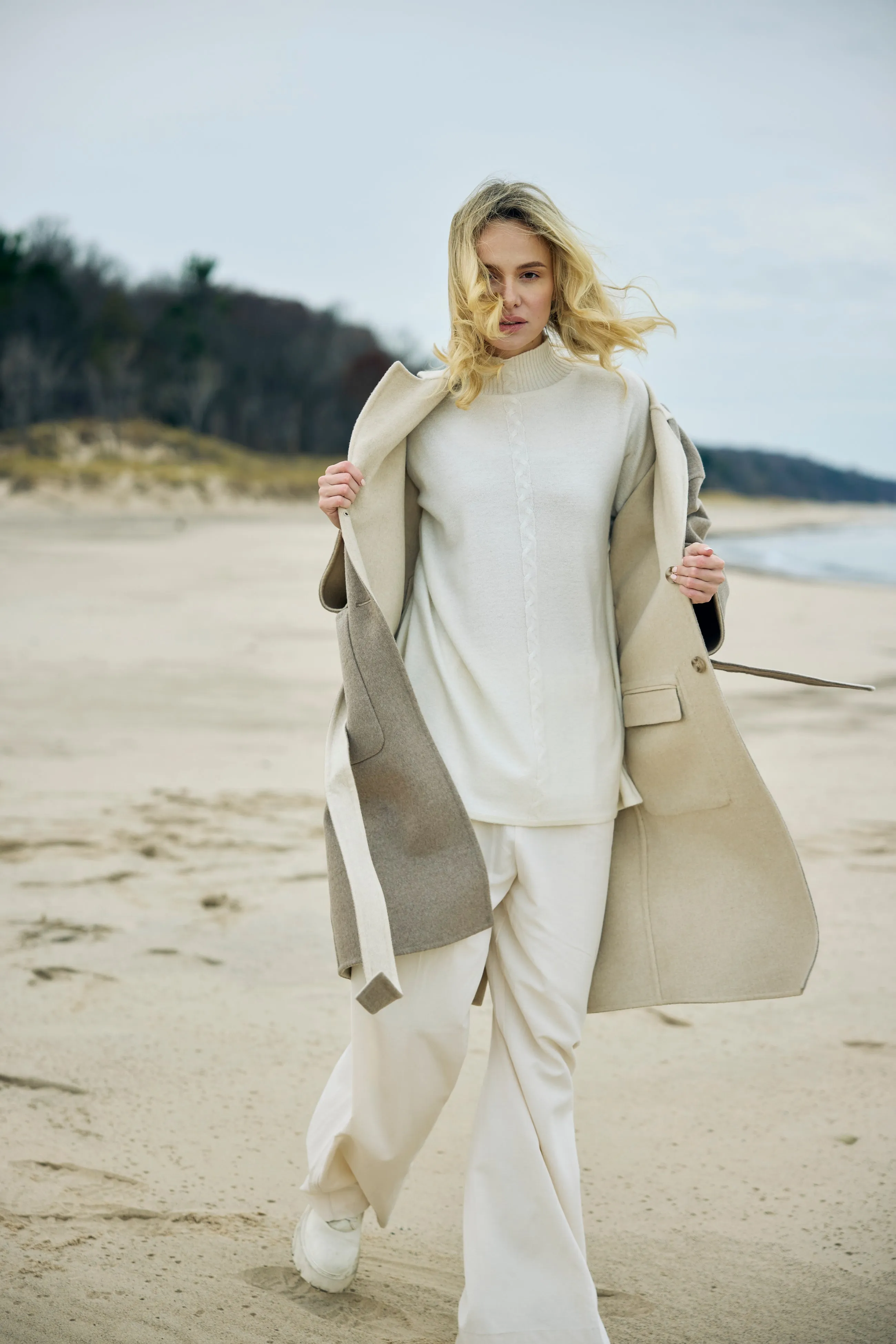 Lapel Collar Long Coat
