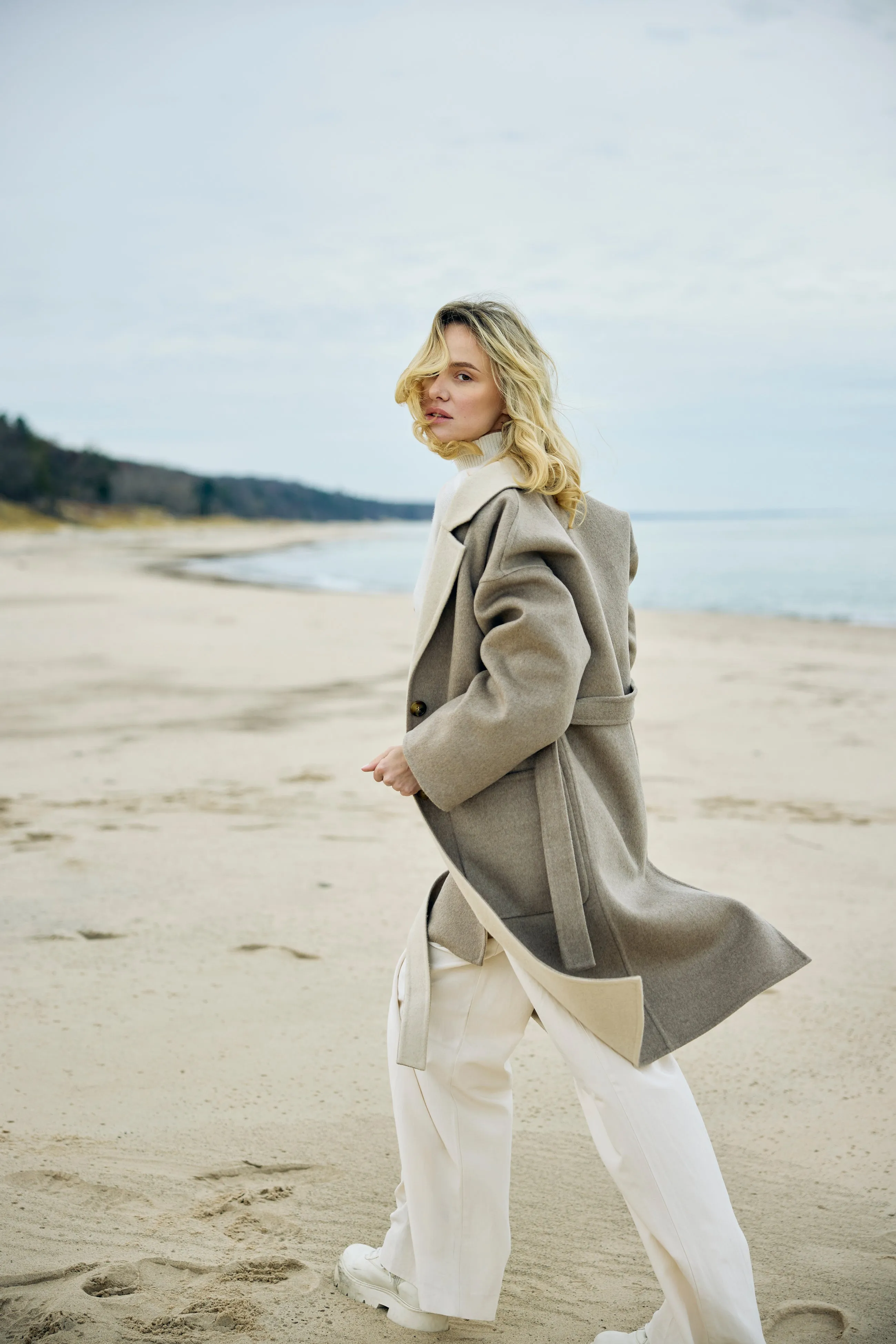 Lapel Collar Long Coat