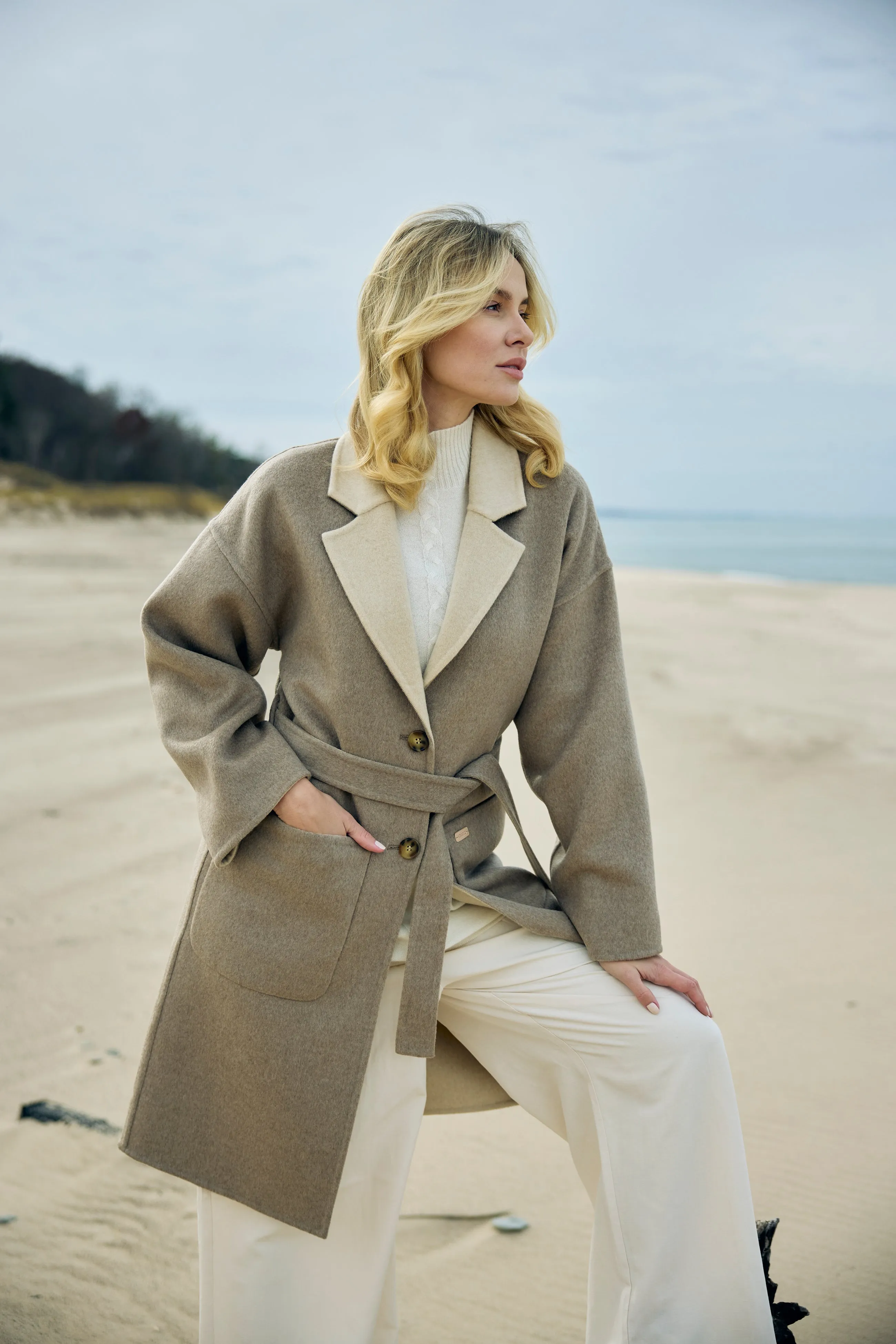 Lapel Collar Long Coat
