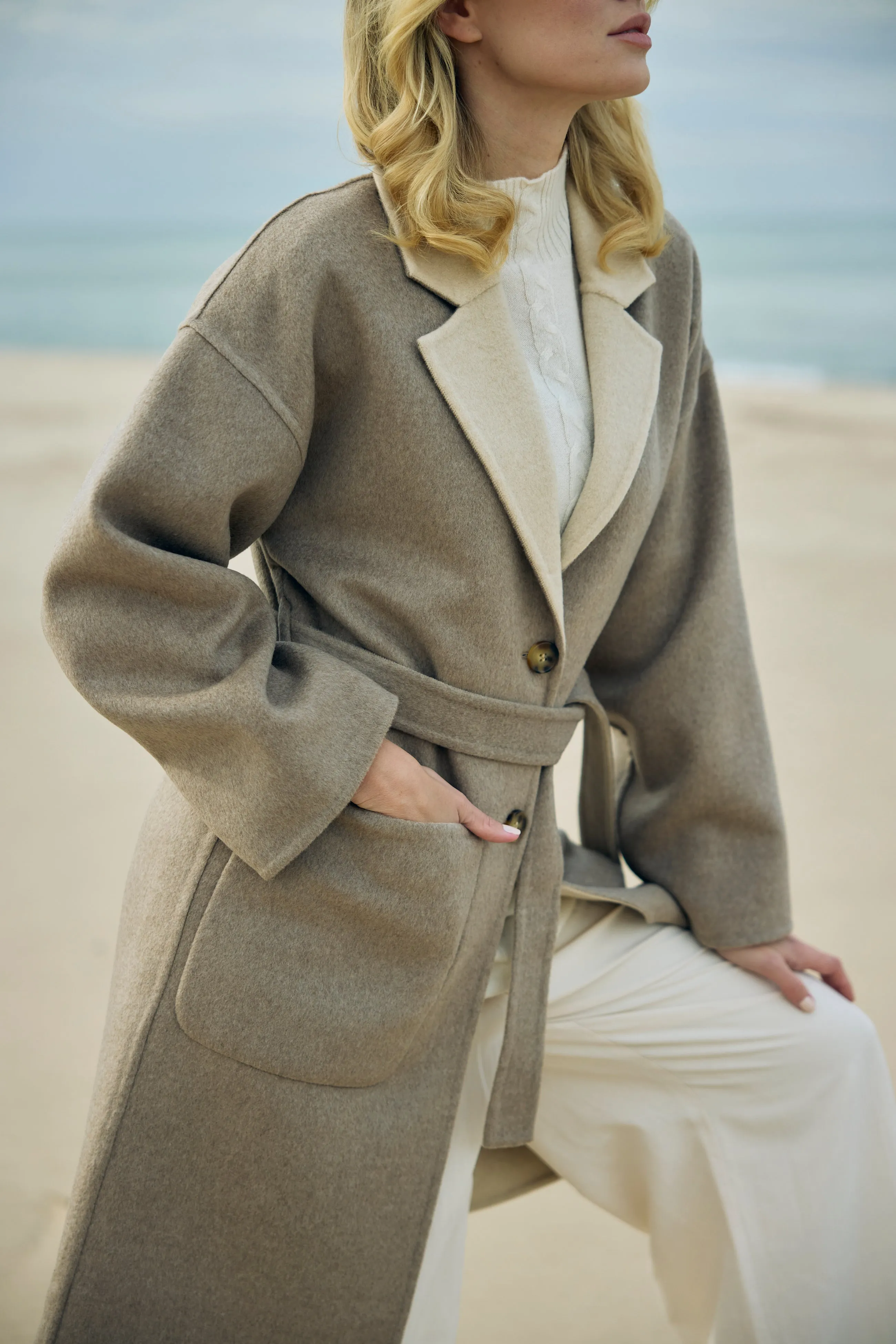 Lapel Collar Long Coat