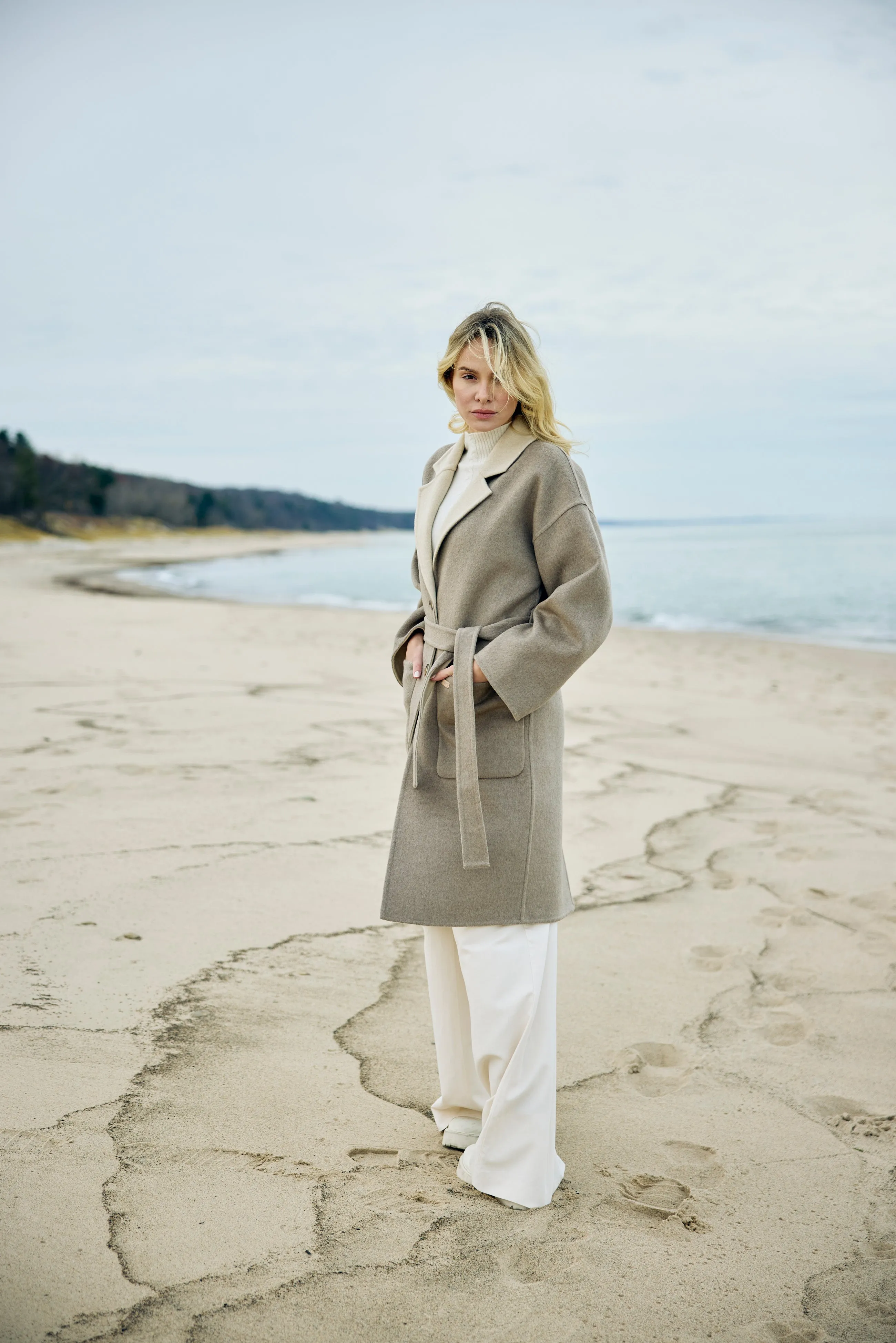 Lapel Collar Long Coat