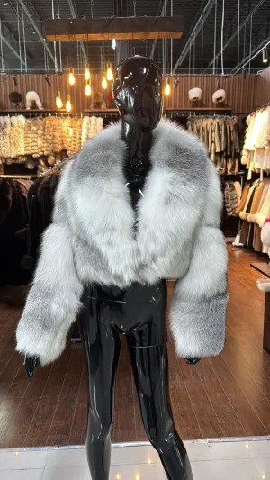 Large Collar Fox Fur Coat