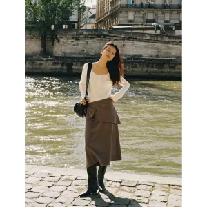 Layered Asymmetrical Wrap Skirt