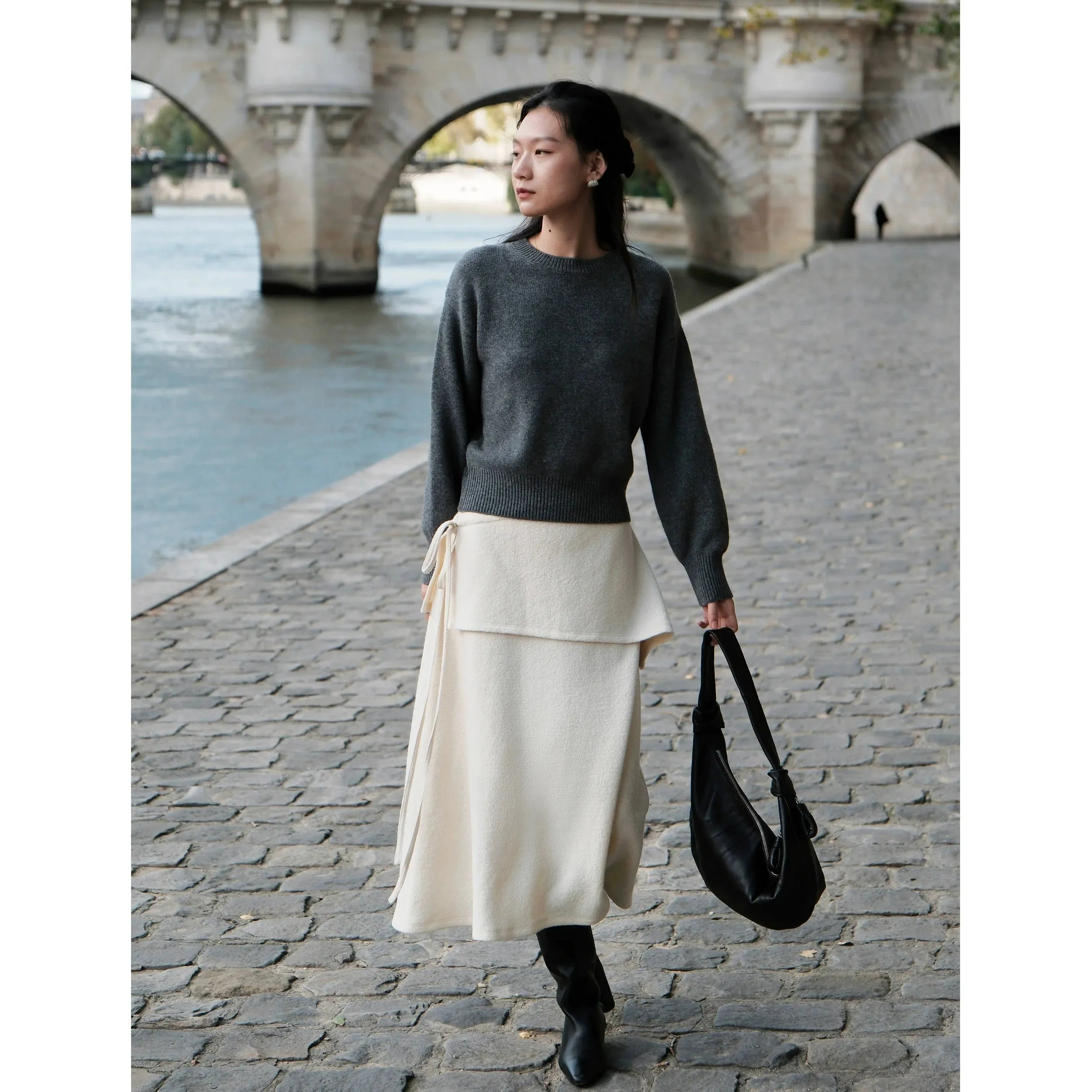 Layered Asymmetrical Wrap Skirt