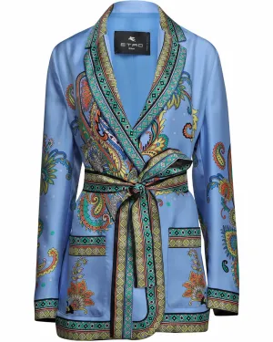 Light Blue Paisley Oversized Jacket