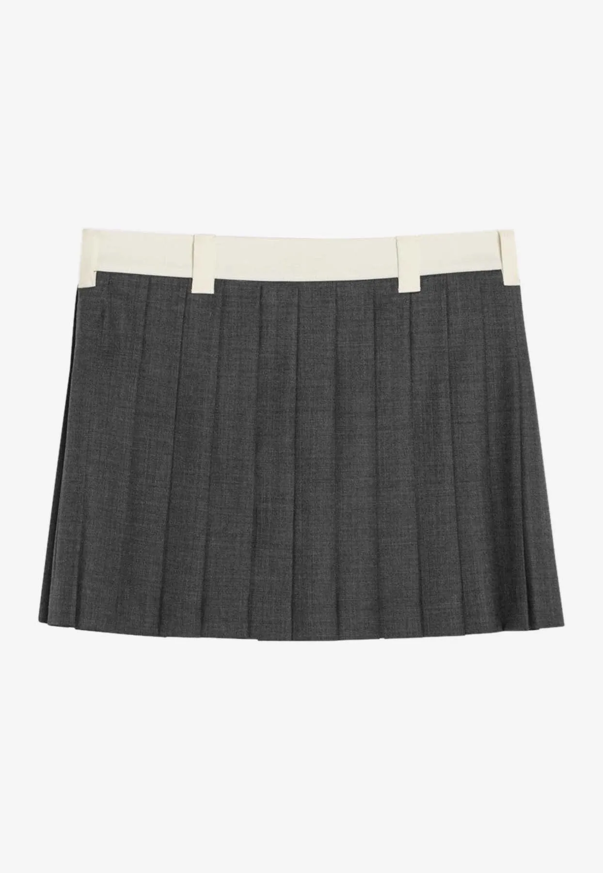 Logo Embroidered Pleated Mini Skirt