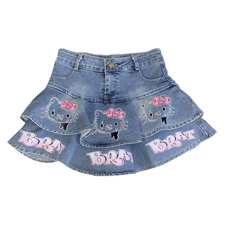 Lolita Denim Mini Pleated Skirt