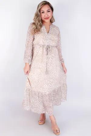 LONG SLEEVE TRIBAL MAXI DRESS