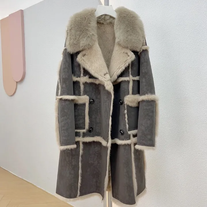 Maeve Faux Fur Shearling Patchwork Coats