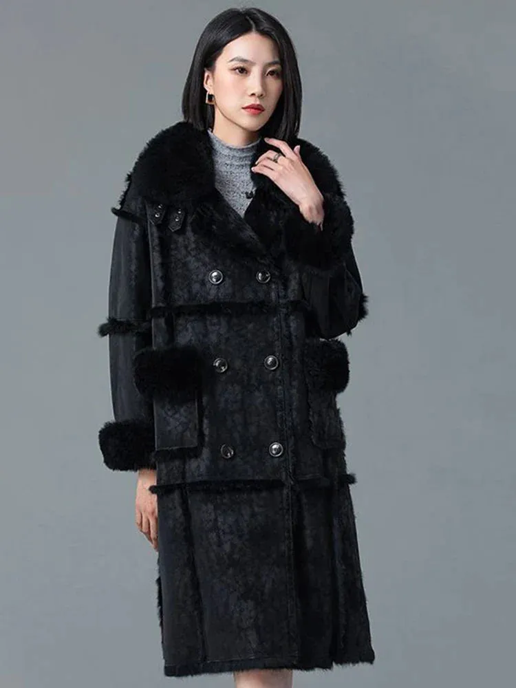 Maeve Faux Fur Shearling Patchwork Coats