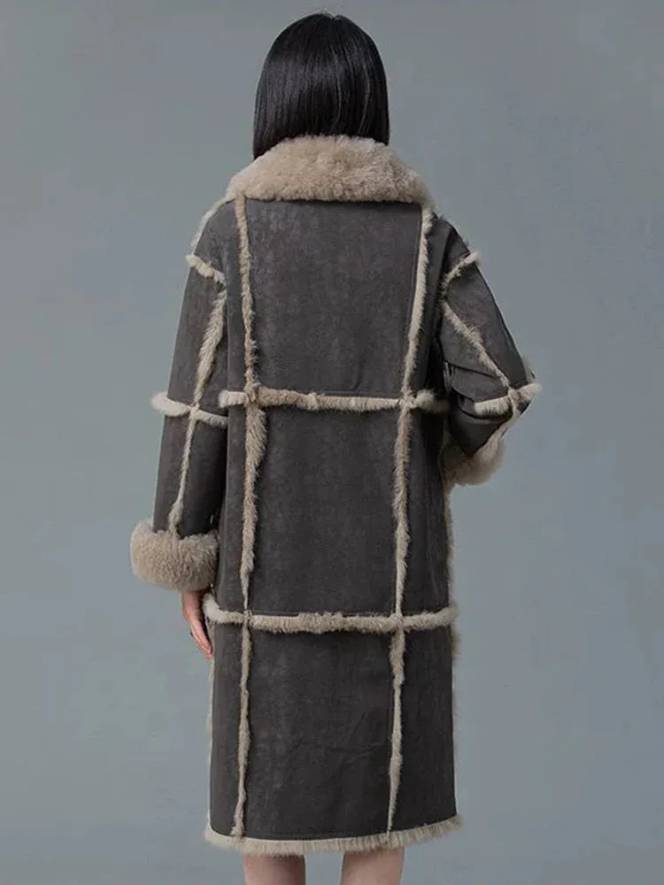 Maeve Faux Fur Shearling Patchwork Coats