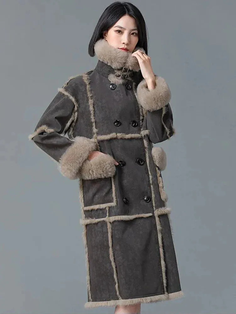 Maeve Faux Fur Shearling Patchwork Coats