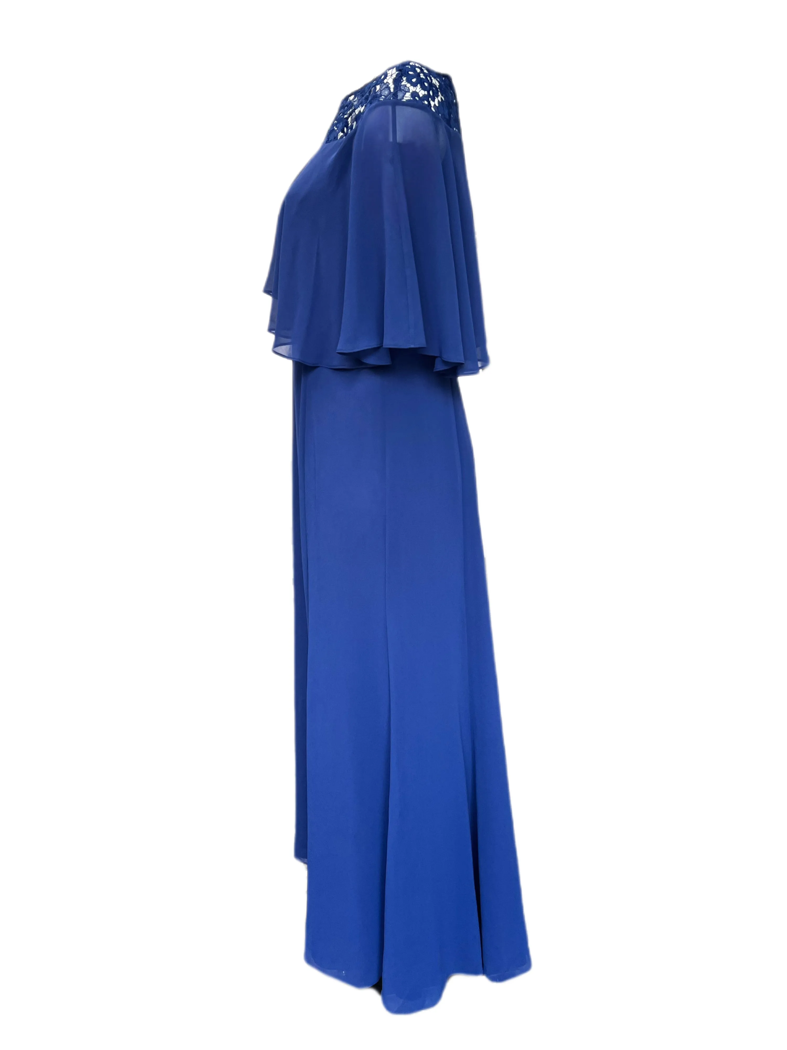 Marina Rinaldi Women's Blue Daria Lace Maxi Dress Size 14W/23 NWT