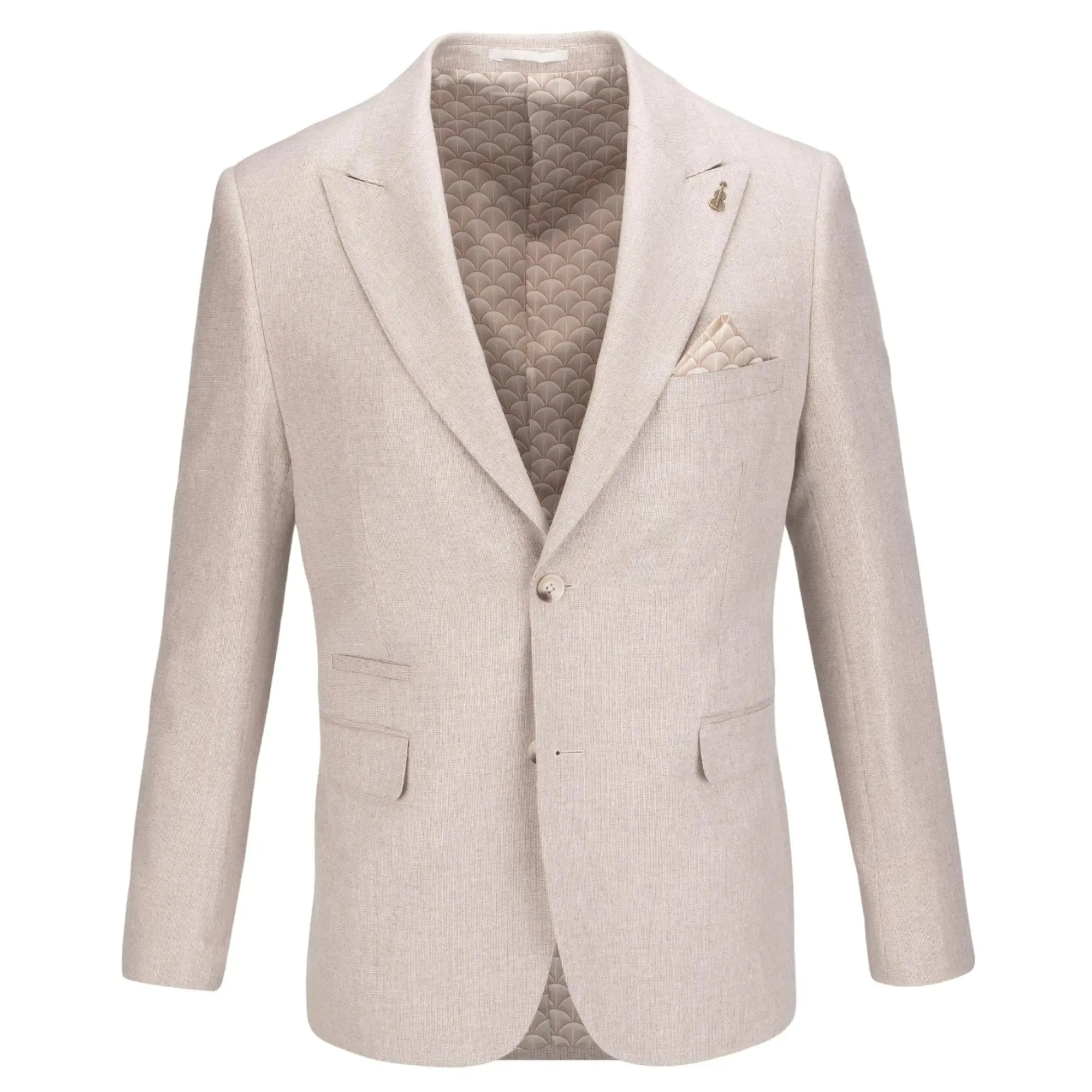 Mario Peak Lapel Suit Jacket - Oatmeal
