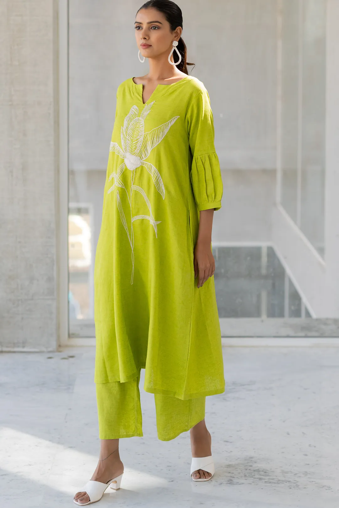 Matcha Bloom Kurta Set