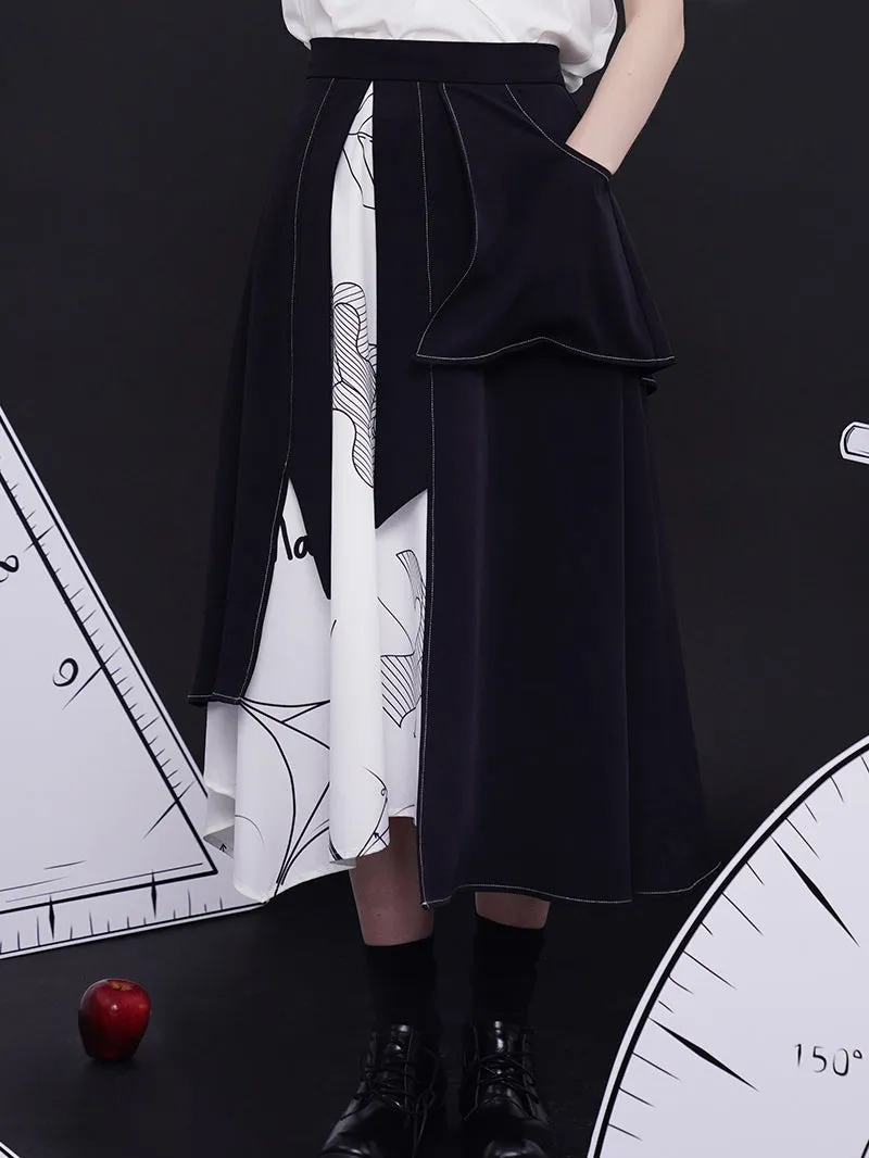 Mathematical theorems and asymmetrical skirts of figures