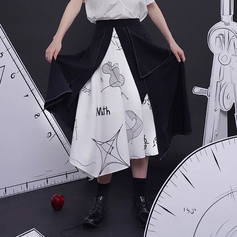 Mathematical theorems and asymmetrical skirts of figures