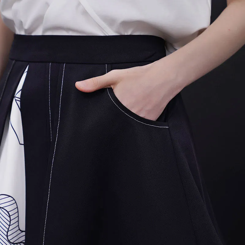 Mathematical theorems and asymmetrical skirts of figures