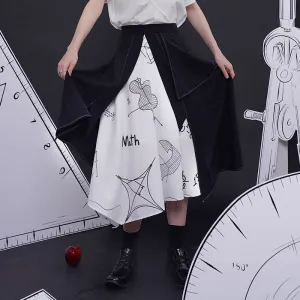 Mathematical theorems and asymmetrical skirts of figures