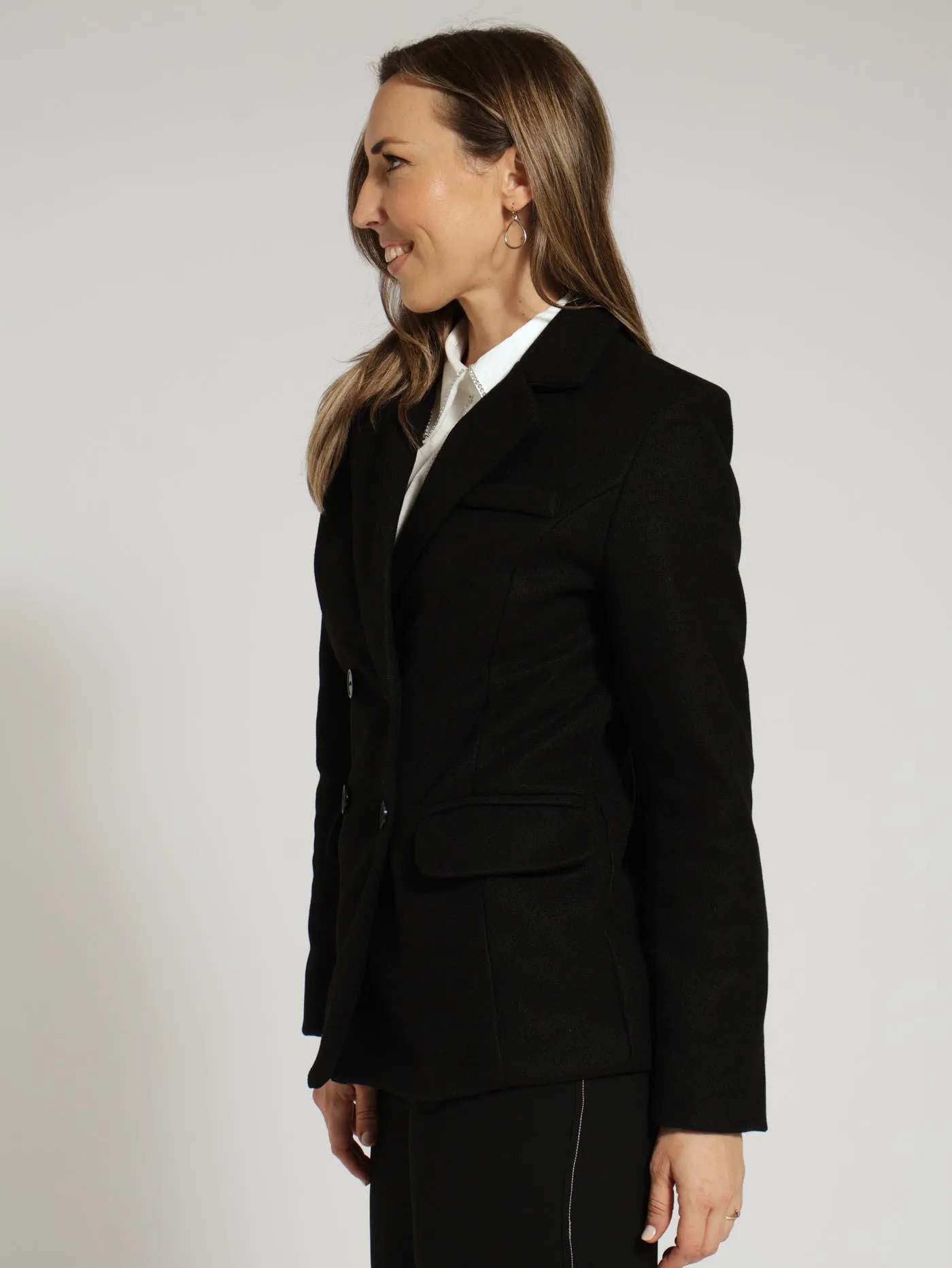 Melton Blazer - Black