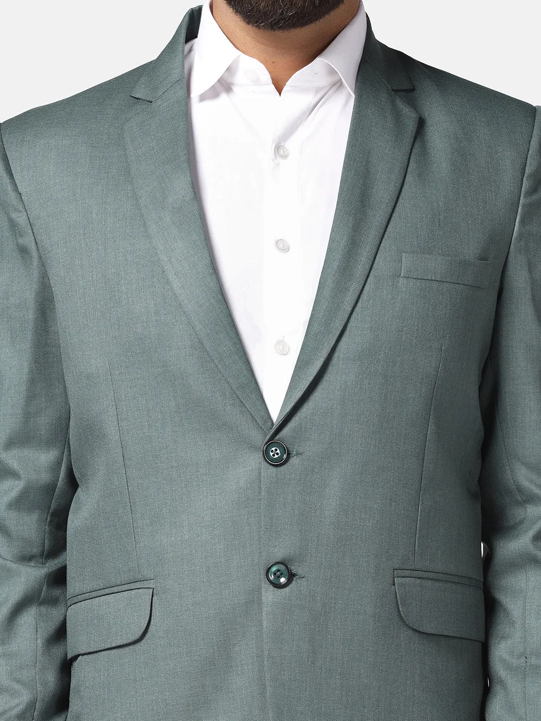 Men Green solid Blazer