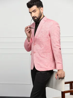 Men Linen Pink Blazer