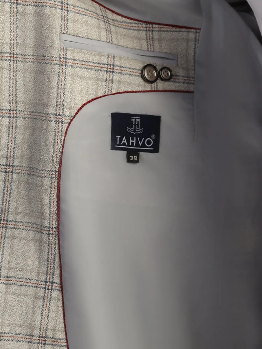 Mens Grey Checked Tweed Blazer