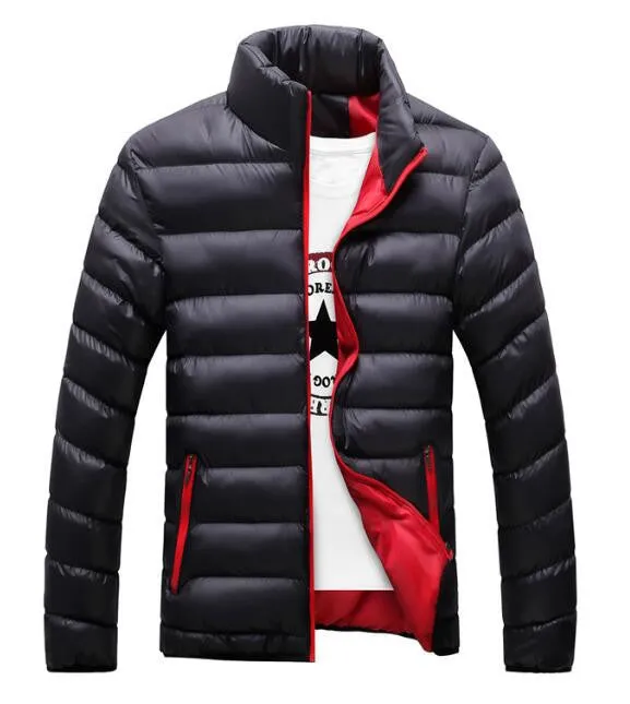 Mens Jackets And Coats Stand Collar Navy Blue Cotton Jacket Fashion Brand Clothing Coats Jacket Men Large Size 4XL